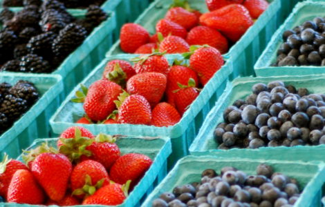 Blueberries and strawberries